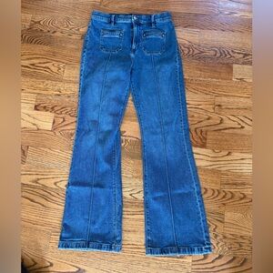 Ann Taylor Flare Jeans in Deep Blue